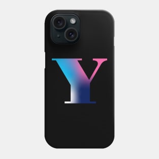 Capital Letter Y Monogram Gradient Pink Blue White Phone Case