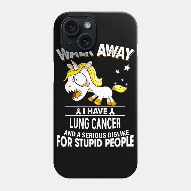 funny lung cancer grumpy unicorn warrior Phone Case by TeesCircle