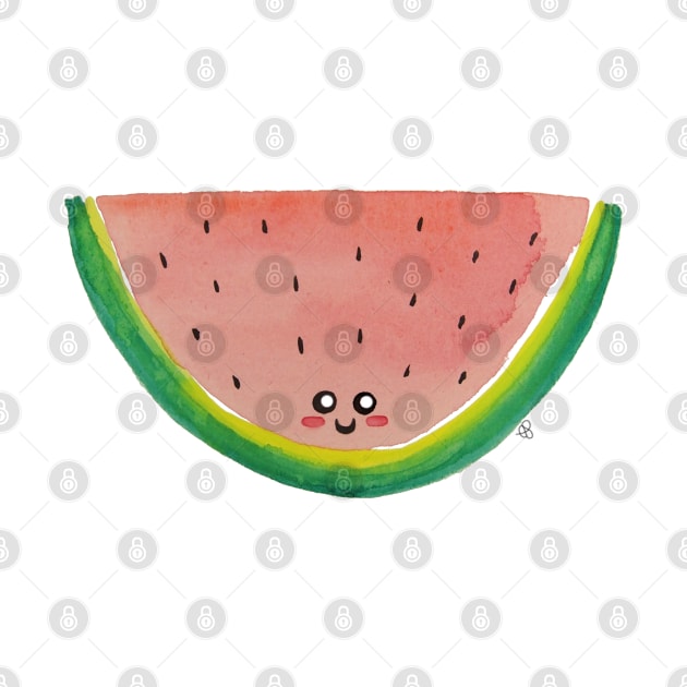 WaterColorMelon - A Cute Watermelon Slice by Elinaana