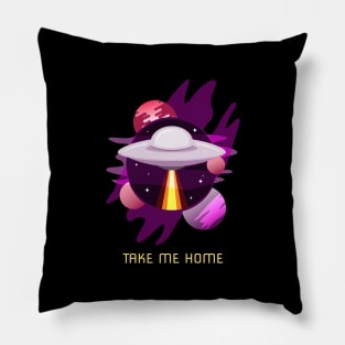 Aliens going home space ship Pillow