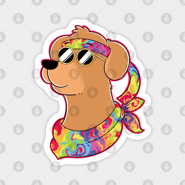 Hippie Dog Magnet by Artthree Studio