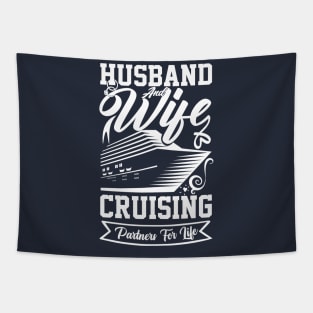 cruise vacation for Setting Sail for Love and Celebration Birthday for Husband and Wife cruise Tapestry