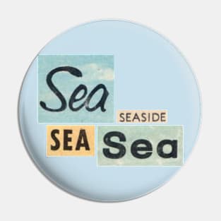 Vintage Typography Seaside Pin