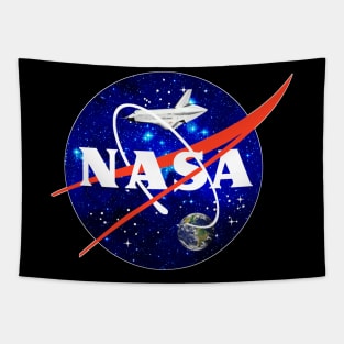 NASA With Added Stars, Space Shuttle And Earth. Tapestry