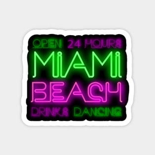 Miami Beach neon retro sign Magnet