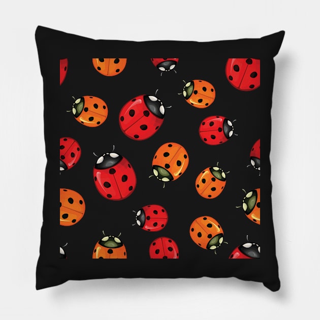 Cute Ladybugs Pillow by edwardecho