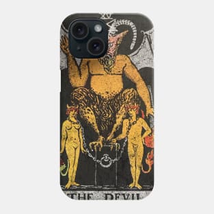 The Devil tarot card (distressed) Phone Case