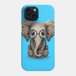 Cute Baby Elephant Calf with Reading Glasses Phone Case