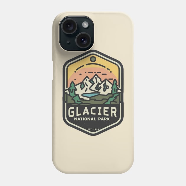 Glacier National Park Travel Sticker Phone Case by GreenMary Design