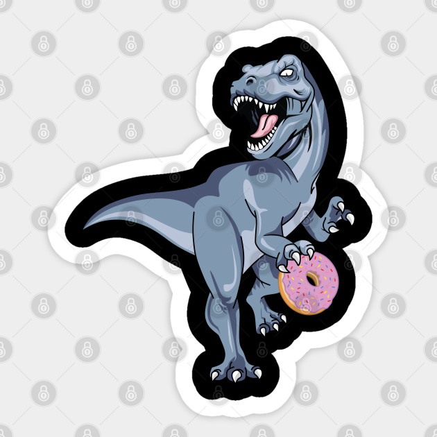 Dinosaur Donut Dino Doughnut Kids Trex Velociraptor Sweets T-Rex - Kids - Sticker