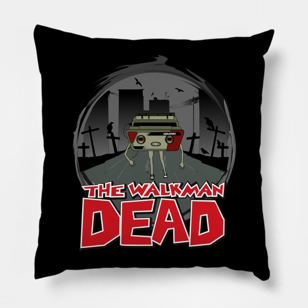 The Walkman Dead Pillow by Riverart