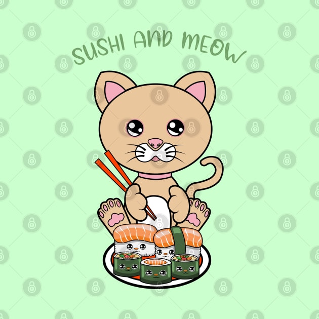 All I Need is sushi and cats, sushi and cats by JS ARTE