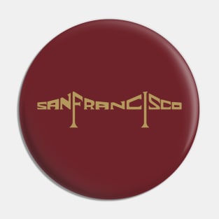 San Francisco Bridge 49ers Gold Pin