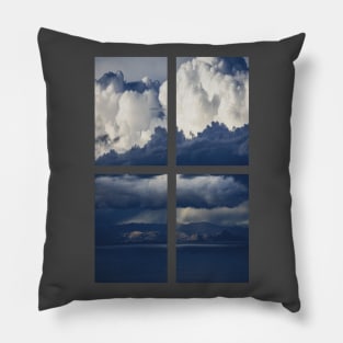 Blue Ocean Landscape in Geometrical Shape Pillow