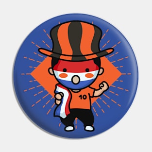 Cute Holland Football Fan // Netherlands Soccer Supporter Kawaii Cute Fan Pin