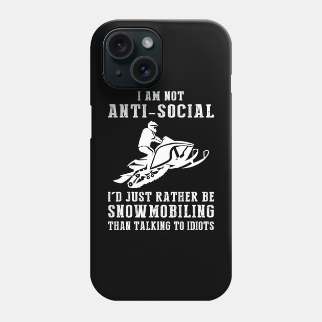 Revving Up Laughter - Embrace the Snowmobile Humor! Phone Case by MKGift