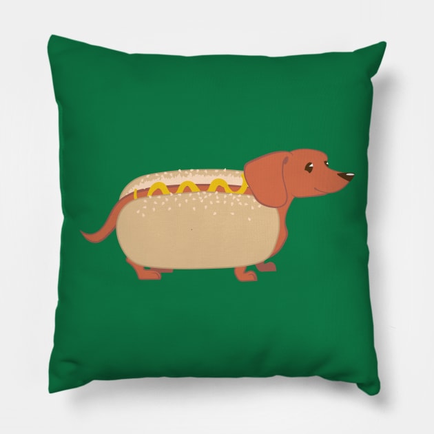 Hotdog Dog Pillow by cartoonowl