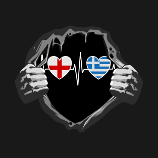 England And Greece Greek Hellas Flag Flags T-Shirt