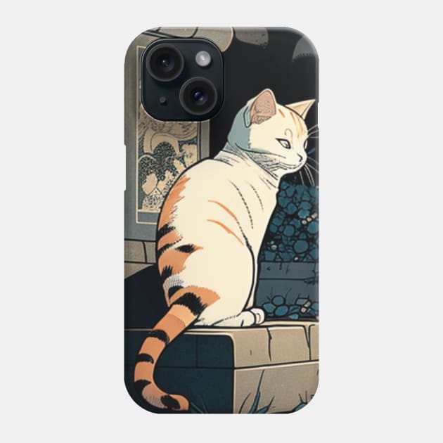 White Cat in Cemetery Phone Case by Star Scrunch