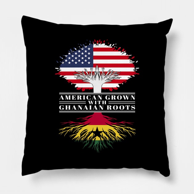 American Grown With Ghanaian Roots Us Ghana Flag Tree Pillow by BramCrye