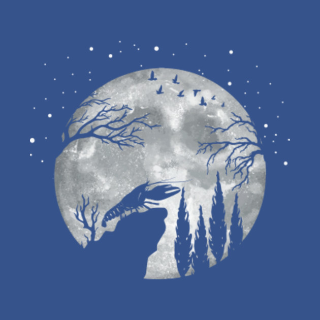 Discover Red Lobster Seafood Full Moon At Night - Funny Lobster - Lobster - T-Shirt