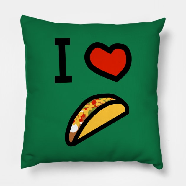 I Heart Tacos Love Pillow by ellenhenryart