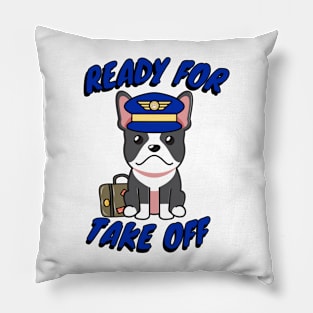 Funny French bulldog is a pilot Pillow