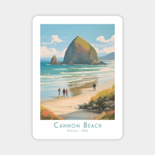 Vintage Retro Cannon Beach Oregon Artwork Magnet