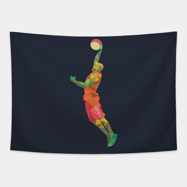 Polygon Basketball Super Dunk Tapestry by Printaha