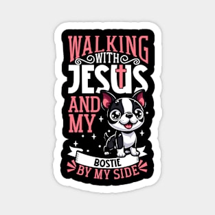 Jesus and dog - Boston Terrier Magnet