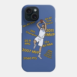 Dirk Nowitzki Career Accomplishments  - NBA Dallas Mavericks Phone Case