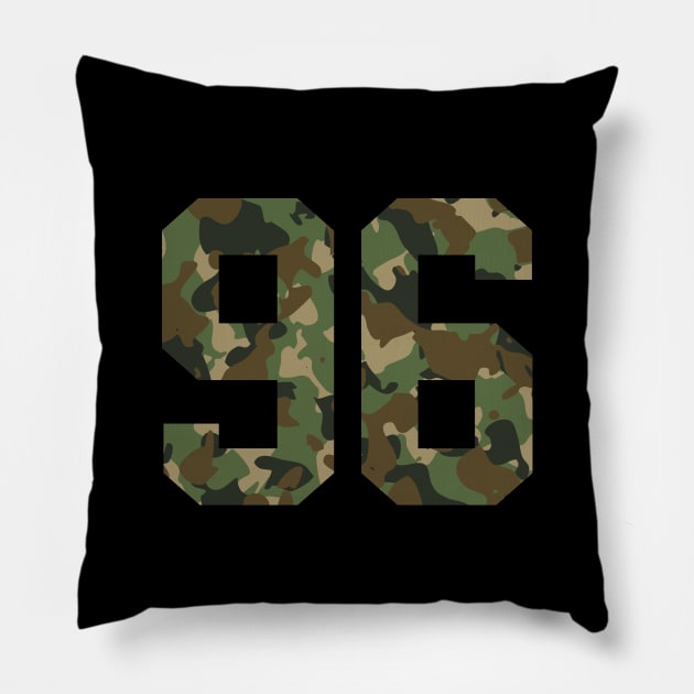 Camouflage number 96 Pillow by Eric Okore