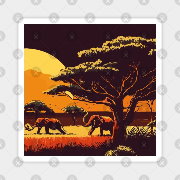 Zambia landscape Magnet by TomFrontierArt