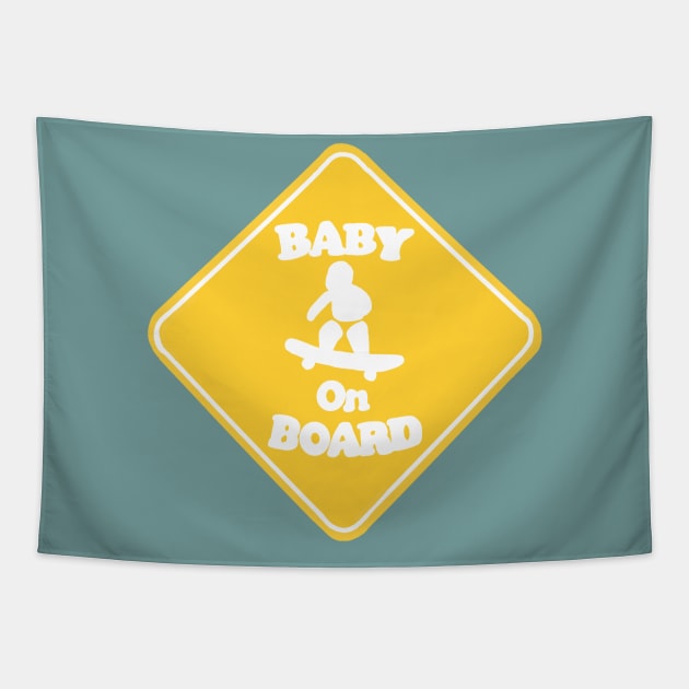 Baby on Board Sign Tapestry by RoserinArt