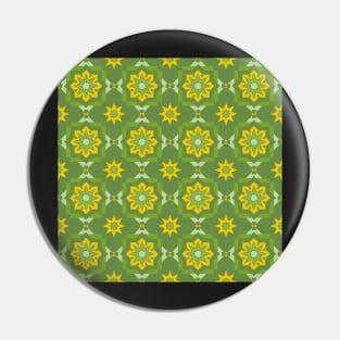 Mosaic Star Tile Pattern Green and Yellow Pin