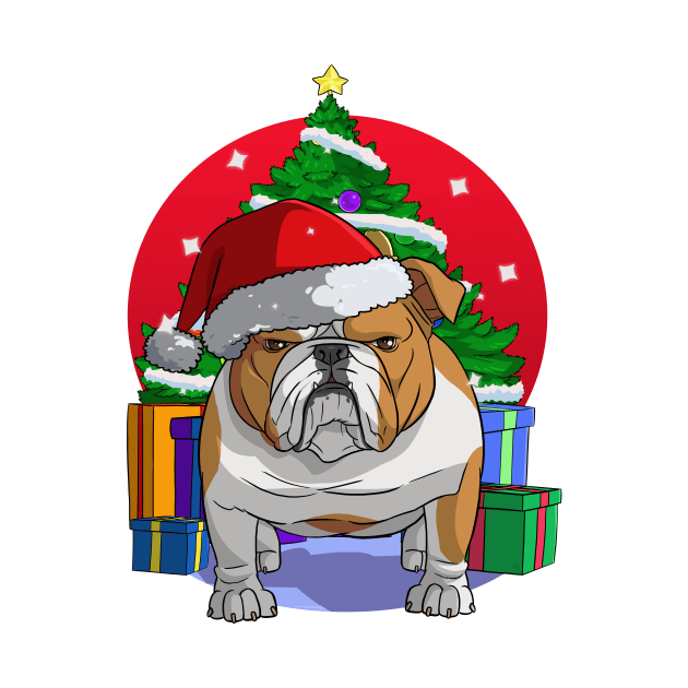 English Bulldog Santa Merry Christmas by Noseking