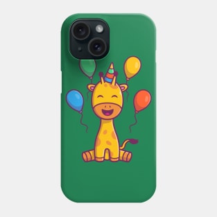 Cute Giraffe Birthday Party Cartoon Phone Case