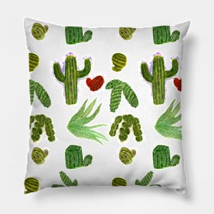 Cacti watercolor pattern Pillow