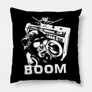 White Monkey Boombox Pillow