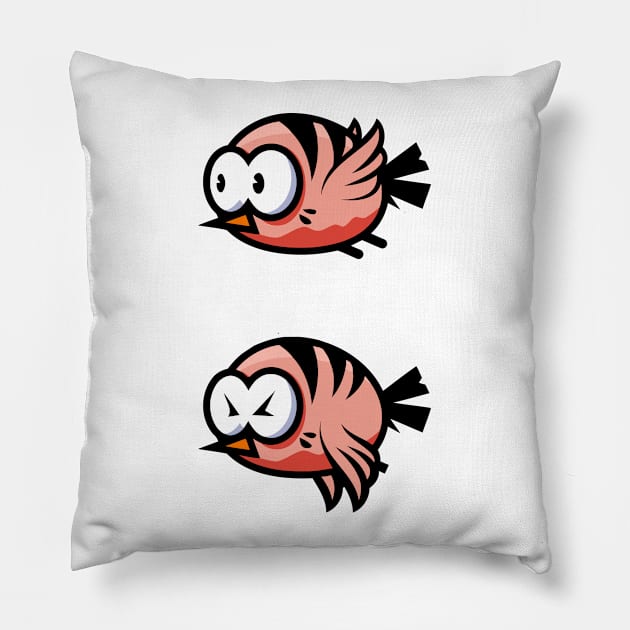 Cute Flying Birds Pillow by Farhad