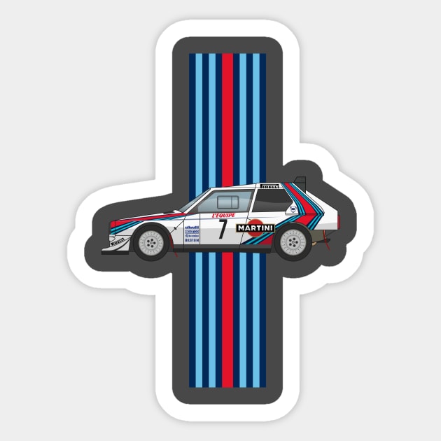 Lancia Delta S2 - Martini Racing Rally Car Illustration - Lancia Delta -  Sticker