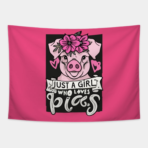 just a girl who loves Pigs Tapestry by CosmicCat