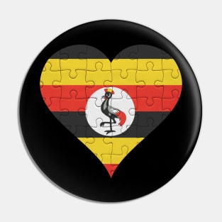 Ugandan Jigsaw Puzzle Heart Design - Gift for Ugandan With Uganda Roots Pin