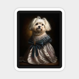 Royal Portrait of a Maltese Dog Magnet