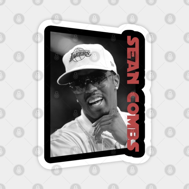 smiley sean combs - monochrome style Magnet by BUBBLEMOON