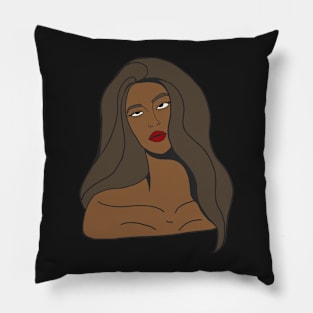 Woman sticker Pillow