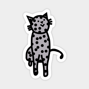 Gray Black Spotty Cat Magnet