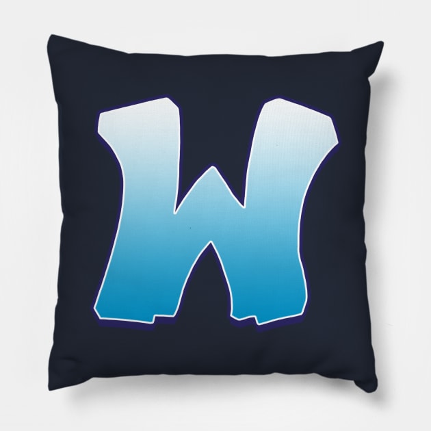 W- Blue Pillow by Dmitri