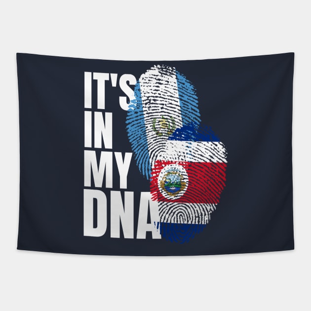 Guatemalan And Costa Rican Mix DNA Flag Heritage Tapestry by Just Rep It!!