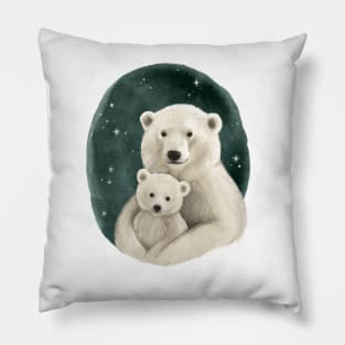 Polar Bear Family Portrait Pillow